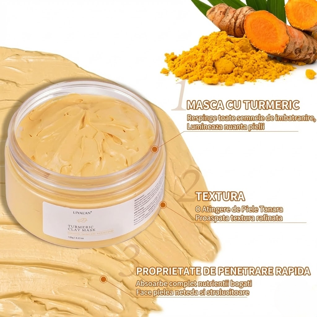 Liyalan masca din argila cu turmeric